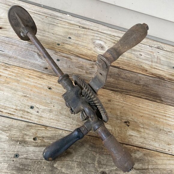 Vintage Hand Crank Shoulder Breast Drill Egg Beater Antique - Picture 7 of 8